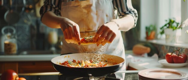 Шеф-повар готовит блюдо